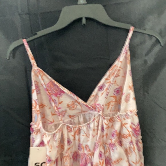 SO pink floral tiered cami boho top M XL or XXL jr - Picture 11 of 17